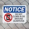 Signmission Do Not Climb In Or Around Dumpster, 10 in W x Rectangle, Plastic OS-2PACK-NS-P-710-L-11095 - alternate 7